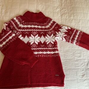 Abercrombie&Fitch , AnF Red&Cream Mocneck Sweater